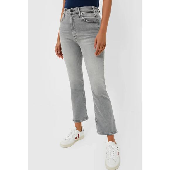 Mother Faded Gray The Hustler Ankle Barely There Denim Jean 26 4 Kick Flare Slim - Picture 1 of 10